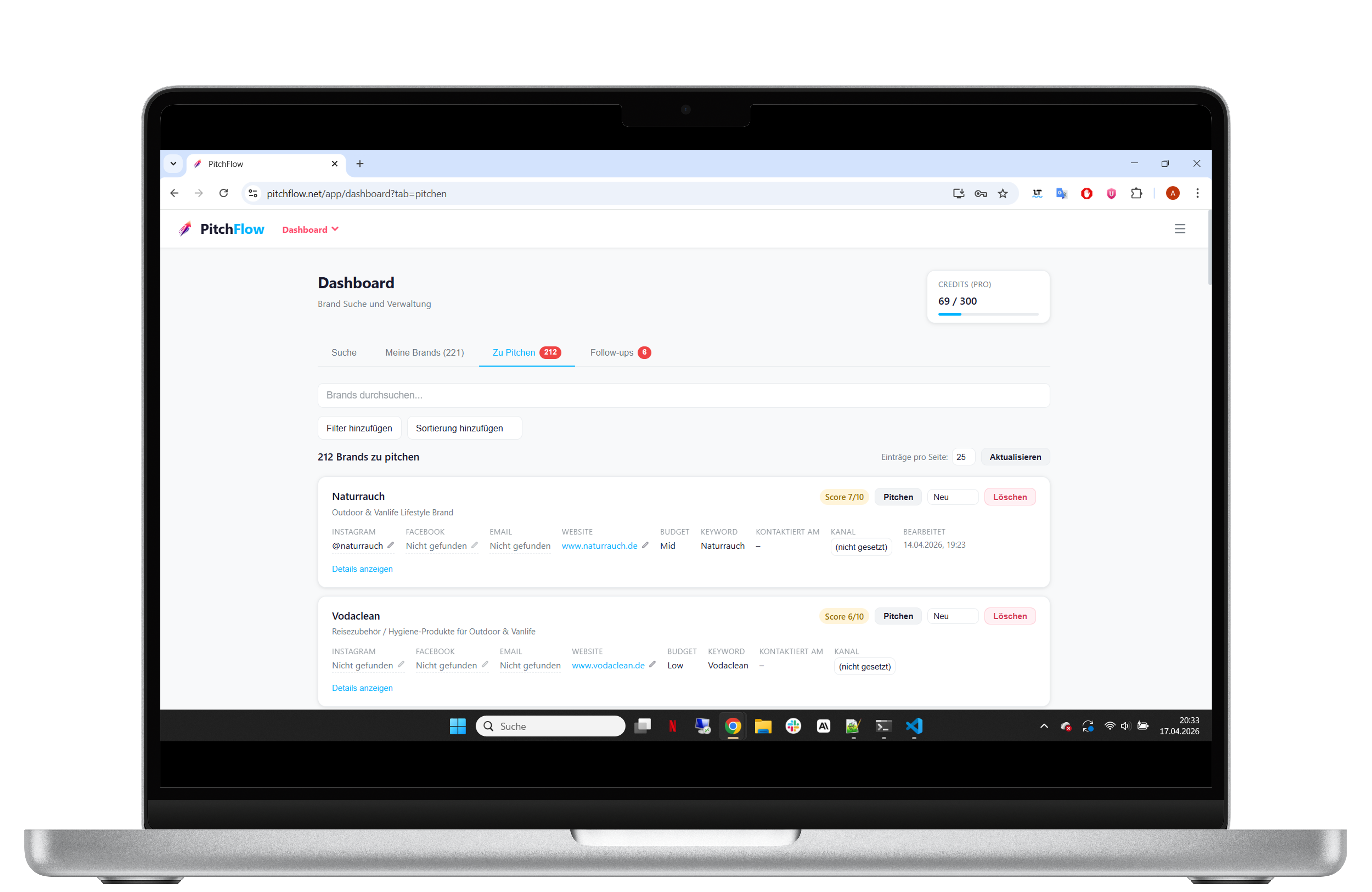 PitchFlow Dashboard